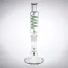 Glass Bongs 12 Inch Joint 14.4 mm Detachable Part Inline Perc Thick Base Recyler Oil Rigs BLUE GREEN Glass Water Pipes