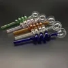 Glass Oil Burner Pipe spiral Handle Pipes Bubbler Pyrex Pipes smoking accessories for dab rigs bongs