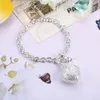 S025 Top Qualität 925 Silber Herz Anhänger Halskette Armband Modeschmuck Set mit Zirkon schönes Hochzeitsgeschenk kostenloser Versand