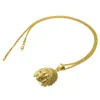 Collana con ciondolo a forma di testa indiana Hip Hop placcato in oro con ciondolo Tutankhamon per uomo donna con catena cubana da 24 pollici305T