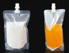 100pcs / parti 250-500ml, stand-up plast dricka förpackning väska tipp påse för dryck flytande juice mjölk kaffe