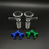 14mm 18mm 유리 재 포수 J-후크 어댑터가있는 45도 키트 유리 그릇 켁 클립 타이어 유리 물 봉 Dab Rigs 용 Ashcatcher