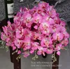 90 cm / 35 "Länge Elegante Künstliche Phalaenopsis Blumen Schmetterling Orchidee Bouquet Für Weihnachten Home Ornament Party Dekorationen lieferungen