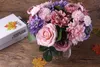 Ny 30cm / 11.8 "Silke Flower Wedding Bouquet Rose Dahlia Artificial Flowers Bridal Bouquets Fake Plant Home Party Decoration