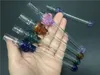 14MM colorful glass pipe Skull Smoking Handle Pipes Curved Mini 6 inches Smoking Pipes Hand Blown Recycler Best Oil Burner