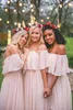 Vintage Country Mumu Bridesmaid Dresses 2019 Modest Offshoulder Chiffon Elegant Beach Bohemian Junior Maid of Honor Wedding Party6815140