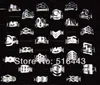 Hotsell 100PCS Unique Mix Style Wholesale Jewelry Lots Silver P Fashion Rings Free Shipping Adjustable Size