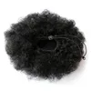 100% Braziliaanse clip in menselijke paardenstaart Haarextensies Kinky Krullend Trekkoord Paardenstaart Afro Puffs Virgin Curly Ponytails140G