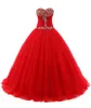 2018 сексуальное красное возлюбленное бальное платье Quinceanera Платья с бисером Sweet 16 платье зашнуровать длиной до пола, съемный vestido para debutanQC115