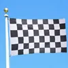 90 * 150cm 3 * 5ft سيارة سباق العلم أبيض وأسود منقوشة راية الأعلام متقلب لسباق رياضة السيارات ديكور المنزل