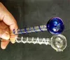 Pyrex spiral olja brännare rör mini glas handrör färgrik rökning tobako bubbler rör för dab rig bong