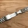 JAWODER Horlogeband 16 18 20 22mm Puur Massief Roestvrij Staal Polijsten Geborsteld Horlogeband Strap Implementatie Gesp Bracelets253t