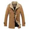 Atacado- 2016 Nova Chegada de Inverno Mens Mens Trench Coats Estilo Britânico Casaco longo e Casaco para Homens Slim Fit Mens Pele Parkas Overcoat