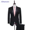 Estilo de marca Venta al por mayor- Deporte Prom Solapa enarbolada Novio Esmoquin 3 colores Negro Doble botonadura Trajes de hombre Boda Best Man Lace Blazer 2024 Nuevo