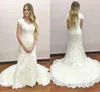 Mermaid Lace Modest Wedding Dresses With Cap Sleeves Vintage 1950s Bridal Wedding Gowns Country Western Chinese Wedding Dress Couture