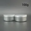 100g aluminiumburk påfyllningsbar kosmetisk krämflaska vax tenn tomma skruvlock behållare fri frakt
