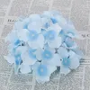 18cm artificial silk hydrangea flower head diy wedding bouquet flowers head wreath garland home decoration G1180232H