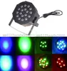 Led stage light 18x3W 54W 6 Channel RGB Led Flat Par Lighting for Club DJ Stage Party KTV Disco DMX 512 Control free shipping MYY