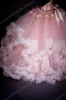 Afstuderen jurken kinderen pailletten prinses bloem meisje jurken met 3D-florals en ruches rok Echte foto's blozen meisjes jurken
