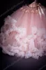 Graduation Dresses Kids Sequins Princess Flower Girl's Klänningar med 3D Florals och Ruffles Kjol Real Photos Blush Girls Födelsedagklänningar