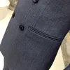 Partihandel-Mäns Blazers Coat 2016 Höst Ny brittisk stil dubbelbröstad smal tunn svart manlig casual grå dubbel-breasted kostym