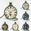 Miglior regalo Retro Lega orologio orologio Gemstone Collana Collana Moda Pendente Motivi Possono essere personalizzati WFN515 (con catena) Mix Order 20 pezzi molto