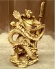 22 cm chino heroico Guan Gong Yu bronce guerrero Dios espada soporte en estatua de dragón