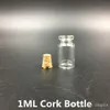 Fiale da 1 ml Bottiglie di vetro trasparente con tappi di sughero Mini bottiglia di vetro Tappo in legno Vasetti vuoti per campioni Piccoli 24x13 mm (altezza x diametro) Bottiglie dei desideri artigianali carine