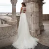 Robes simples en dentelle robes de mariée en tulle 2019 scoop robes robe ouverte robe nuptiale robe de mariage robes de mariage avec sash vestido