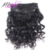 Msjoli Brazilian Virgin Human Hair Clip in Hair Extensions 100g Loose Wave Natural Color Full Head 7PCSLOT2646663