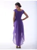 Purple High Low Short Modest Bridesmaid Dresses With Short Sleeves Aline Pleats Country Short Front Long Back Wedding Bridesmaid 4554386