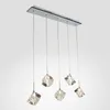 Crystal Cube Bar Counter Pendant Light Modern Dining Room Square Glass Pendant Lamp Restaurant Fashion Pendant Lighting Fixture