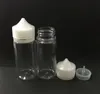 Bouteilles en plastique potelé vides 60 ml 100 ml 120 ml bouteille de licorne ECIG avec CRC Caps évidents pour Eliquid Ejuice1127801