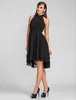 New Arrival Elegant Halter Black Chiffon Homecoming Dress Hi-Lo Party Gowns Dresses Cocktail Plus Size Grade 8 Graduation Dress Custom Made