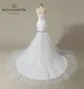 Abito da sposa a sirena sexy bianco con applicazioni a cuore in raso Abiti da festa lunghi fino al pavimento Abiti da sposa