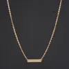 50pcs/lot European Star Brand Simple Elegant Pendant Necklace Gold Plated Alloy Bar Single Paragraph Short Chians Necklace