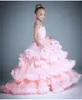 Cloud Little Flower Girl Girls Sukienki na Wesela Baby Party Frocks Sexy Dziecięcy Dress Kids Pufy Prom Party Dresses 2017 Dziewczyny Korowód Sukienka