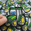 10PCS green tractor embroidery patches for clothing iron patch for clothes applique sewing accessories stickers badge on cloth iro326b