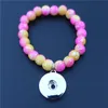 New fashion Kids Girls 15cm Length Glass Beads Noosa Chunks Metal Ginger 18mm Snap Buttons Bracelet Jewelry Mix Colors Wholesale