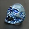 3pcs / mycket Ny storlek 7-15 Cool Big Biker Skull Ring 316L Rostfritt Stål Mode Smycken Män Walking Dead Skull Ring