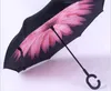 50pcs Inverted Umbrella Sun Rain Long-Handle Umbrella Reverse Windproof Umbrellas C Handle Enlarge Reinforcement Paraguas