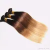 New Arrival Color 1B/4/27 Ombre Hair Weaves Brazilian Straight Human Hair Extensions 100G/Piece Remy Hair Bundles