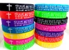 30st Färgblandning Serenity Bön "GUD GRAN MIG.."Bibel Cross Silikonarmband Mode Armband partihandel Män Kvinnor Kristna Smycken Lots