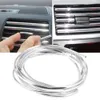 U-4M 4m x 8mm U Shape DIY Car Interior Air Vent Grille Switch Rim Trim Outlet Decoration Strip Moulding Chrome Silver