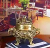 Collectible Chinese Brass Nine Dragons Kowloon incense burner