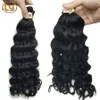 Brazilian mini Braiding Bulk Hair No Weft Deep Wave Human Hair Bundles Brazilian Hair Bulk For Braiding Buy 3Lot Get 1Pcs Free