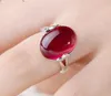 Frauen Solitaire Natural Red Jade Ring a -verstellbarer Retro Blue Lapis Lazuli Grüne Achat Edelsteinringe hochwertig einstellen