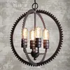 Loft Metal Gear Staircase Bar Counter Pendant Lamps Creative Industrial Global Restaurant Hanging Lamps Dining Room Pendant Lights