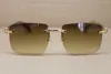 Varumärke Buffalo Hornglasögon Solglasögon för män Kvinnor 8300816 Äkta naturliga Svart Vit Horn Rimless Solglasögon 54mm med originalfodral