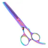 7.0 Inch Purple Dragon Forbici da taglio Forbici diradanti Curved Shears Forbici per animali domestici in acciaio inox per cani Grooming Tesoura Puppy, LZS0368